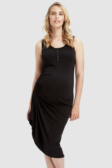 Organic Bamboo Henley Maternity Tank Dress Dress from Bamboo Body maternity store australia